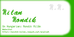 milan mondik business card