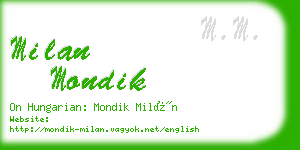 milan mondik business card